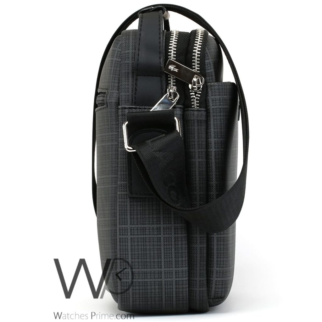 Lacoste black leather Crossbody bag for men | Watches Prime