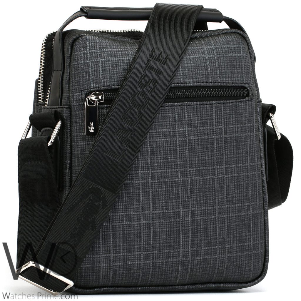 Lacoste black leather Crossbody bag for men | Watches Prime
