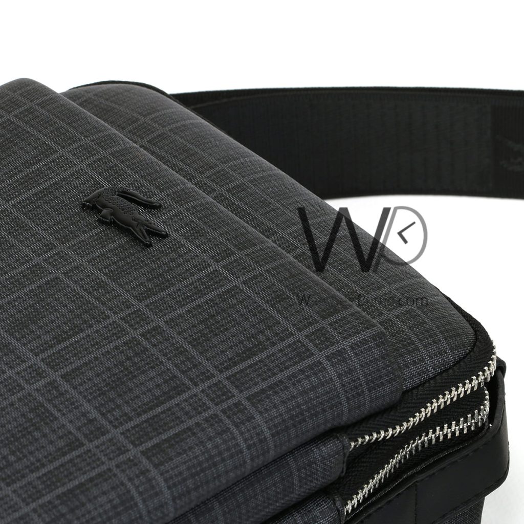 Lacoste black leather Crossbody bag for men | Watches Prime