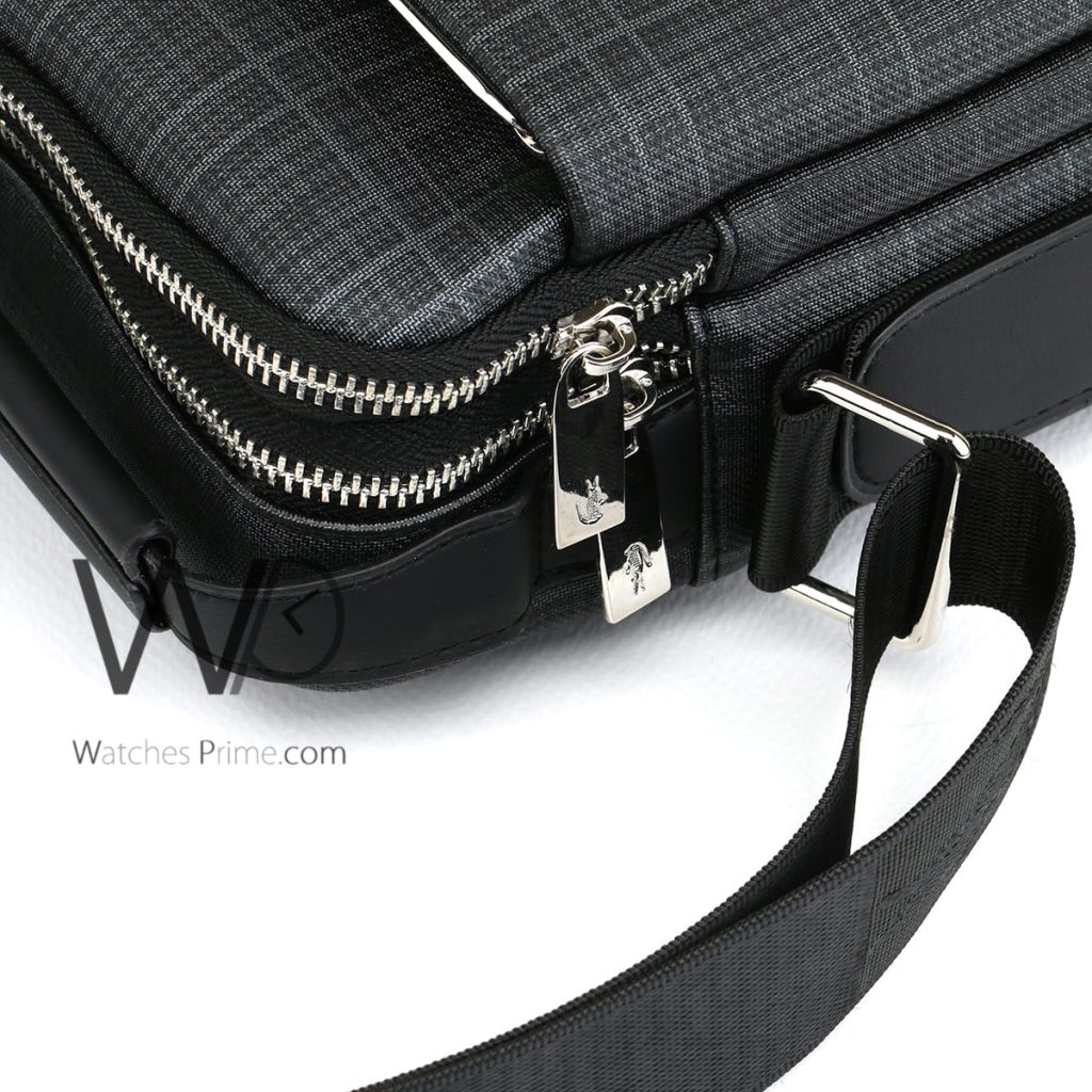 Lacoste black leather Crossbody bag for men | Watches Prime