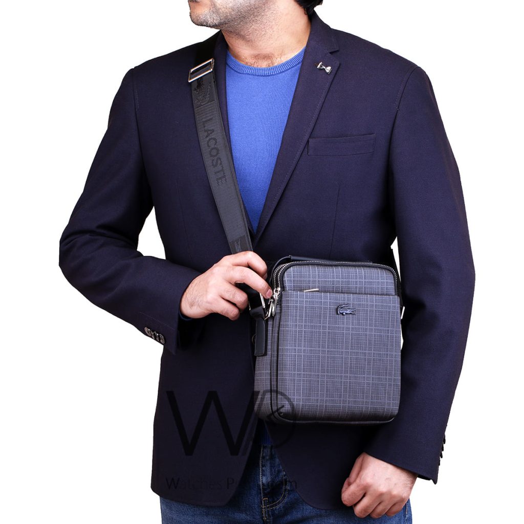 Lacoste black leather Crossbody bag for men | Watches Prime