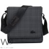 Lacoste leather black Messenger flap bag men | Watches Prime