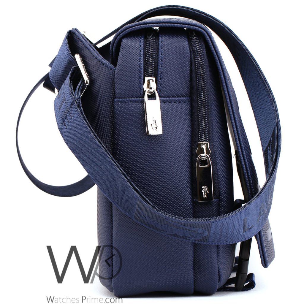 Lacoste blue mini laptop messenger bag men | Watches Prime