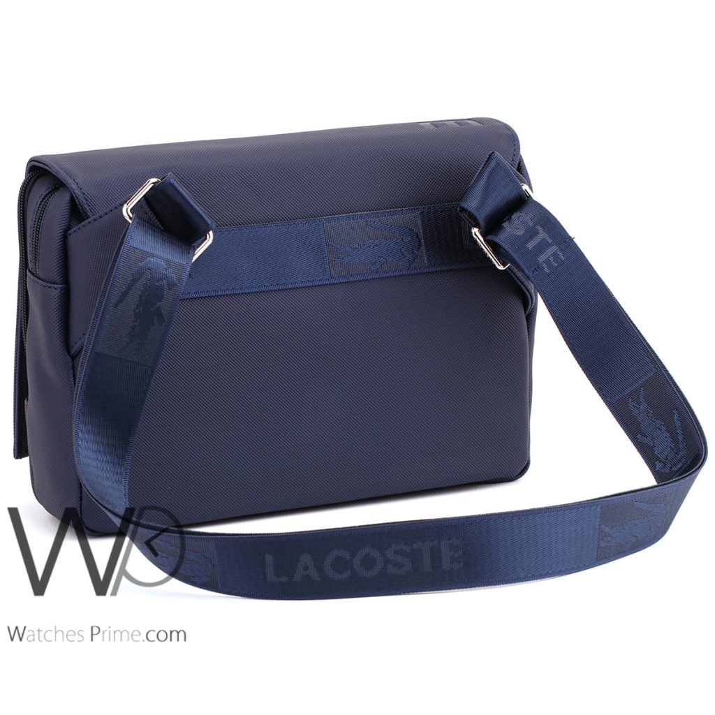 Lacoste blue mini laptop messenger bag men | Watches Prime