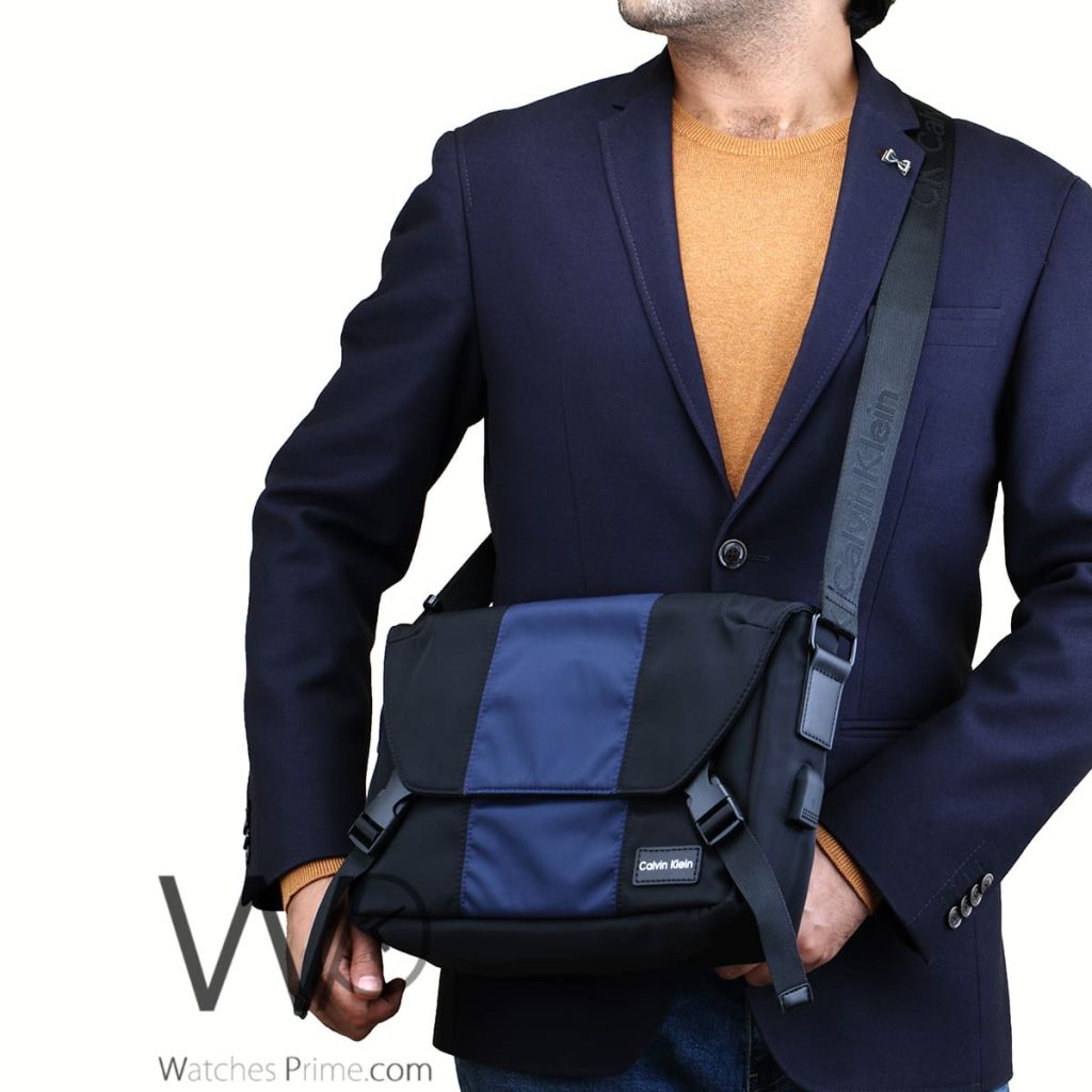 Calvin Klein CK black blue Messenger Bag | Watches Prime