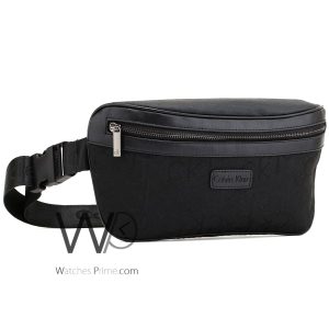 Calvin klein pouch waist belt black polyester mens bag ck