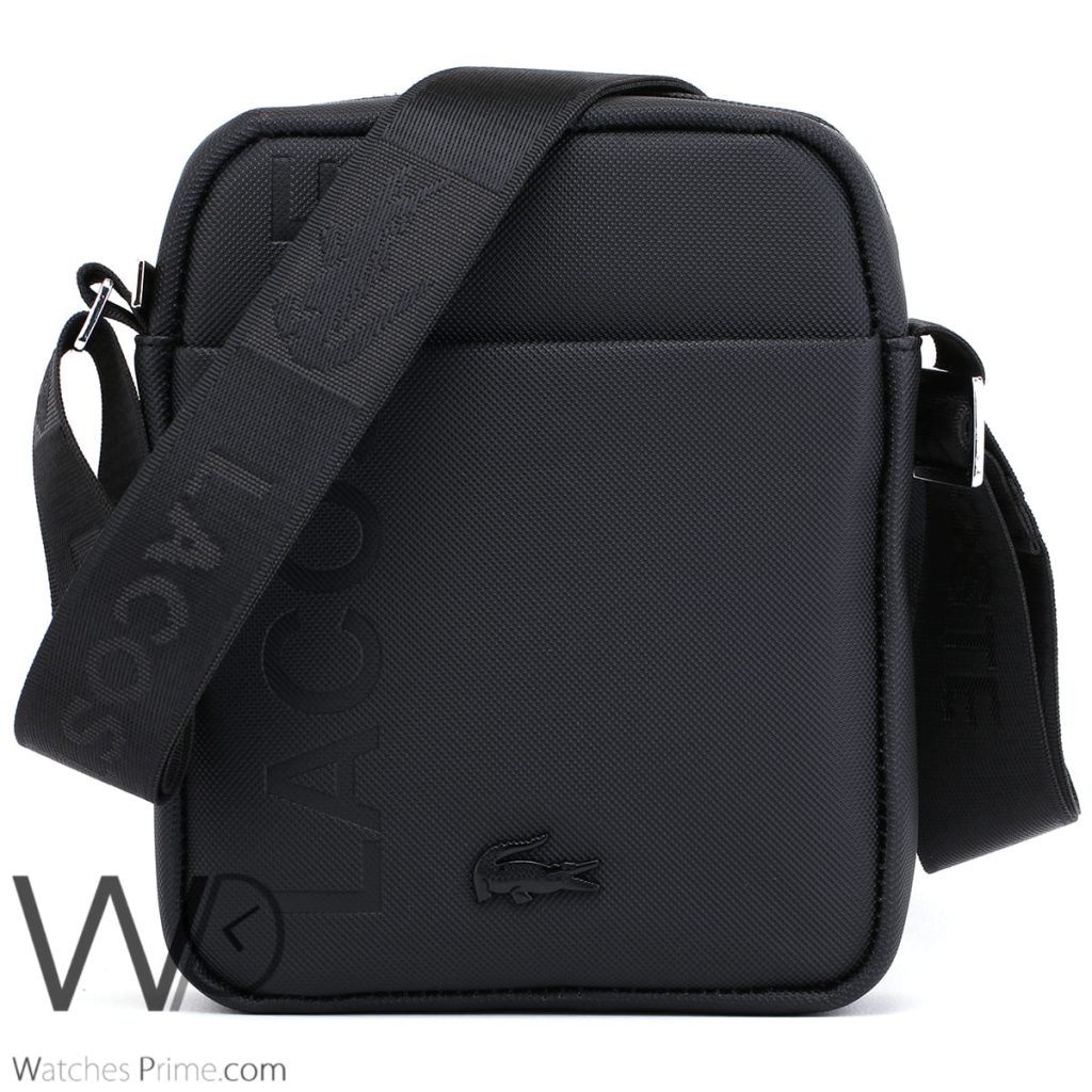 Lacoste leather black Messenger Bag | Watches Prime