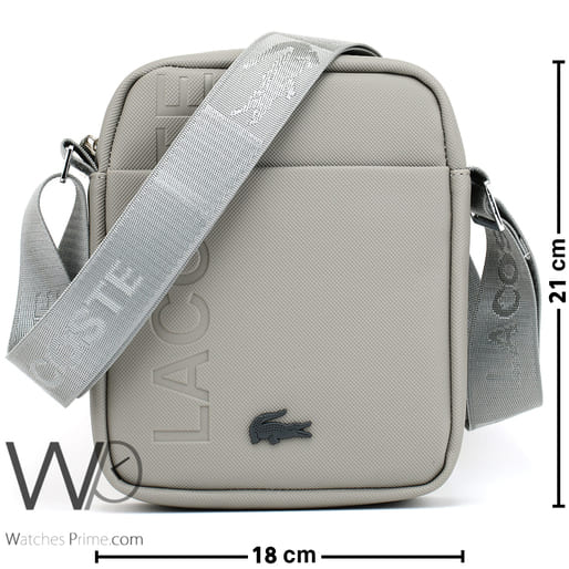 Lacoste leather grey Crossbody Bag for men | Watches Prime