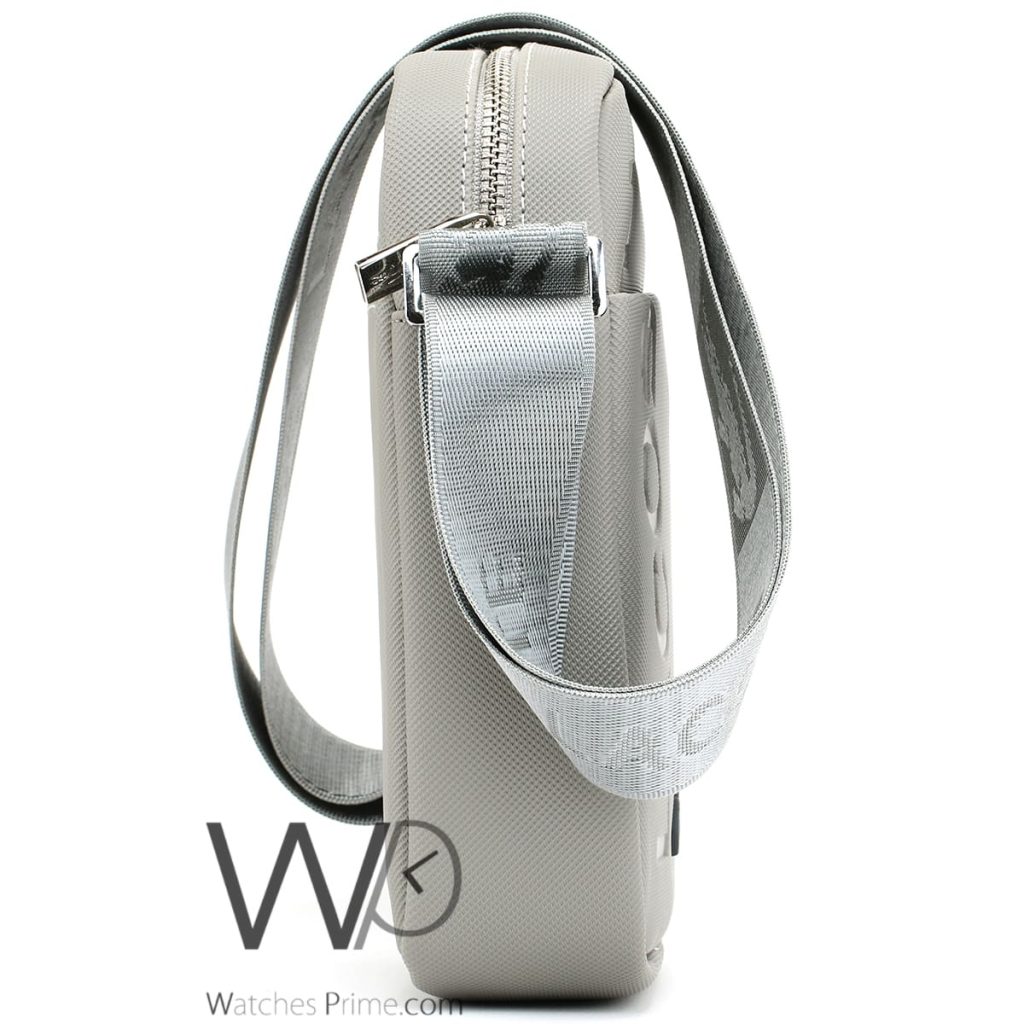 Lacoste leather grey Crossbody Bag for men | Watches Prime
