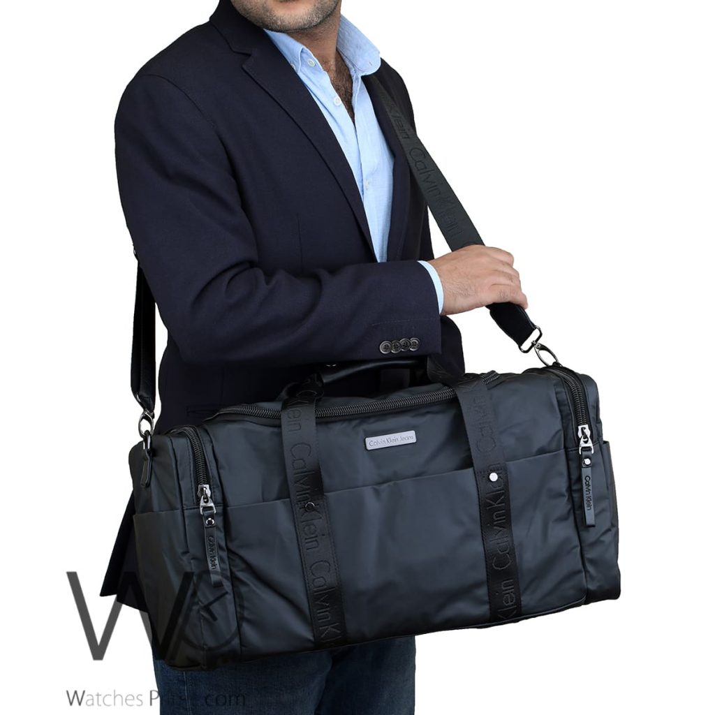 Duffle Calvin Klein CK black bag for men | Watches Prime
