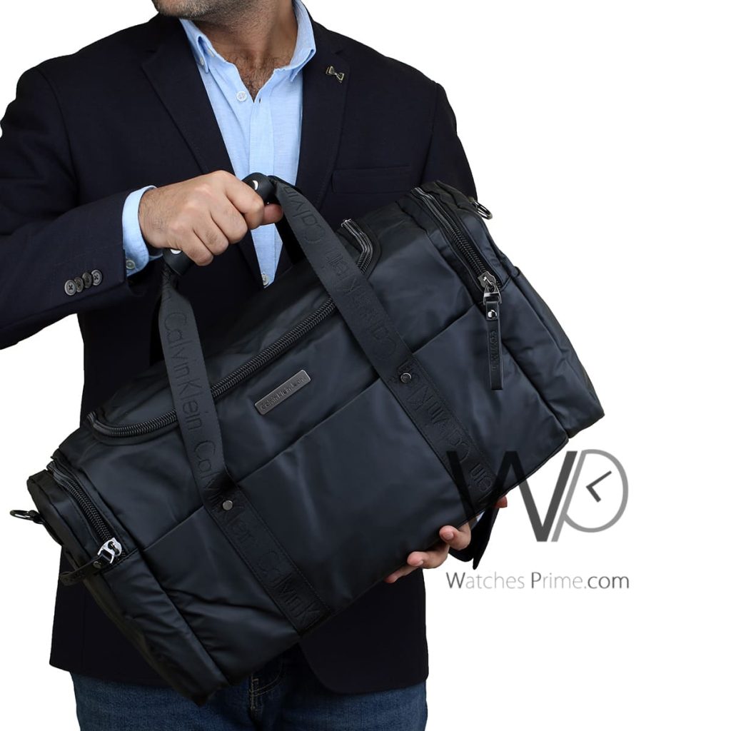 Duffle Calvin Klein CK black bag for men | Watches Prime