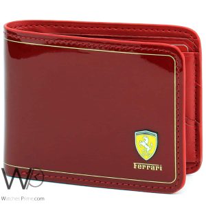 Ferrari mens red leather wallet