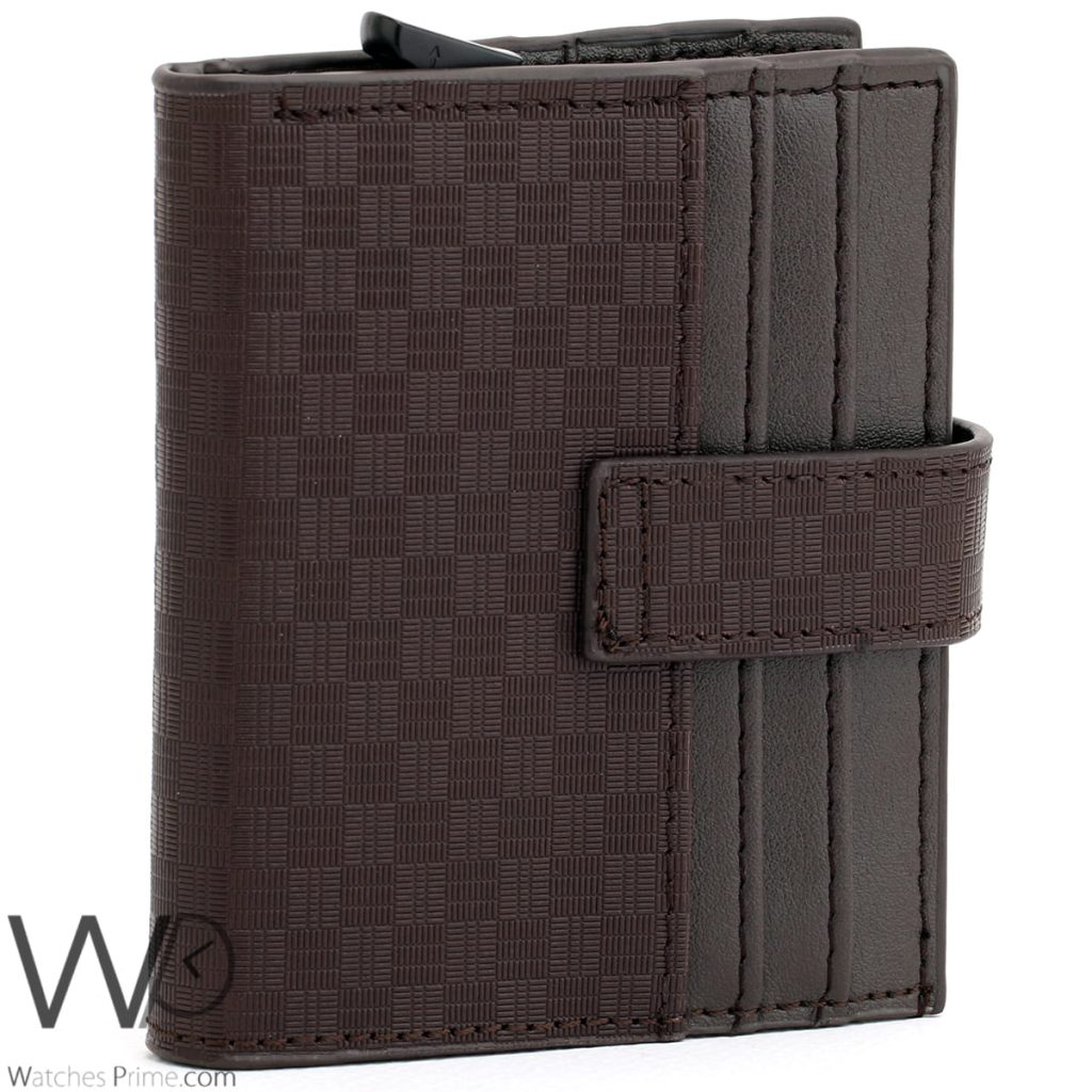 Giorgio Armani Men's Brown Card Holder Wallet | Watches Prime
