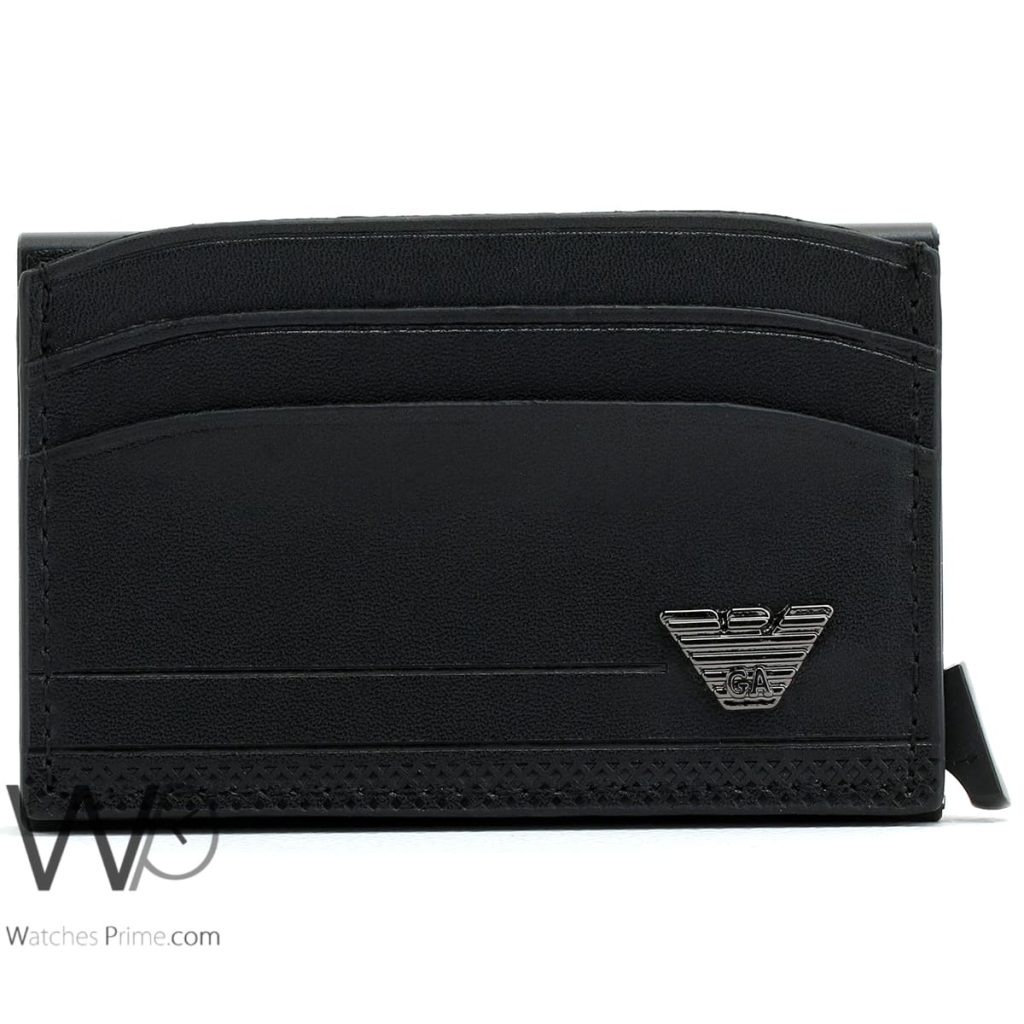 Pop Up Armani Black Men's Card Holder Wallet | Watches Prime