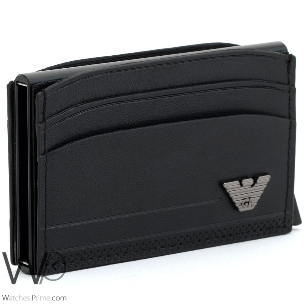 Pop Up Armani Black Men's Card Holder Wallet | Watches Prime