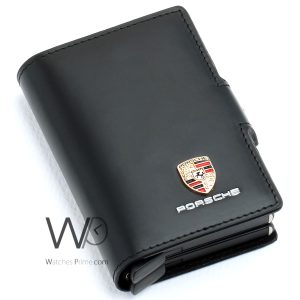 Porsche leather credit card holder black wallet