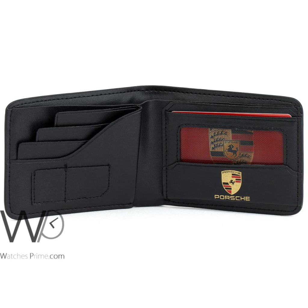 Porsche Men's Black Leather Wallet | Watches Prime
