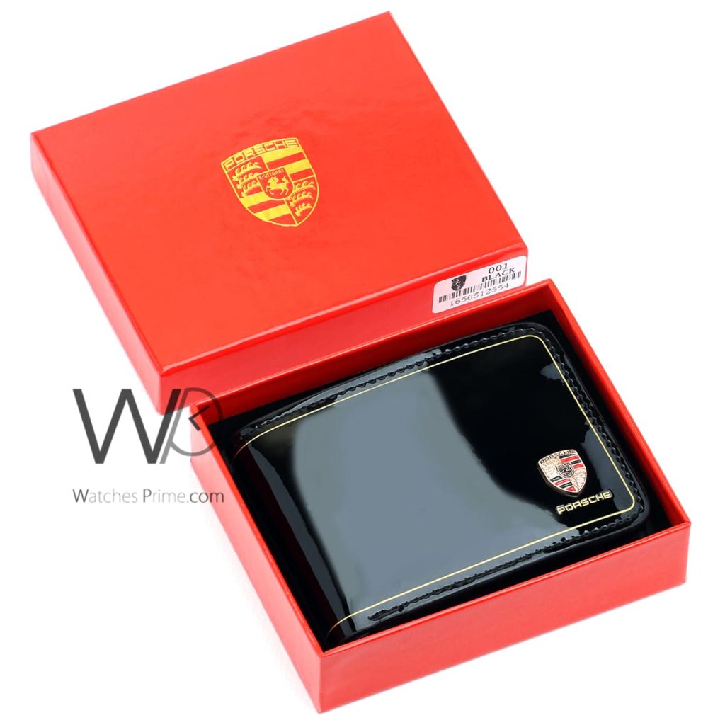 Porsche Men's Black Leather Wallet | Watches Prime