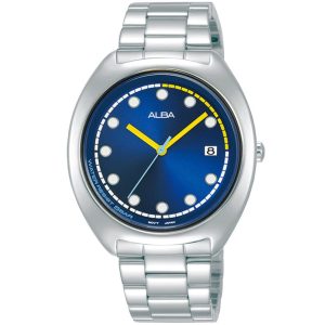 Ag8k47x1 alba watch women blue dial stainless steel metal silver strap quartz movt japan analog water resist 5bar three hand fusion active