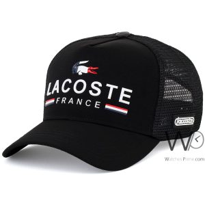 Baseball hat lacoste france black net cap men