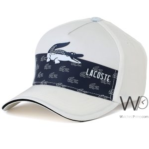 Baseball hat lacoste white cotton cap men