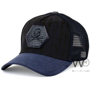 Baseball hat philipp plein pp skull navy blue net cap men