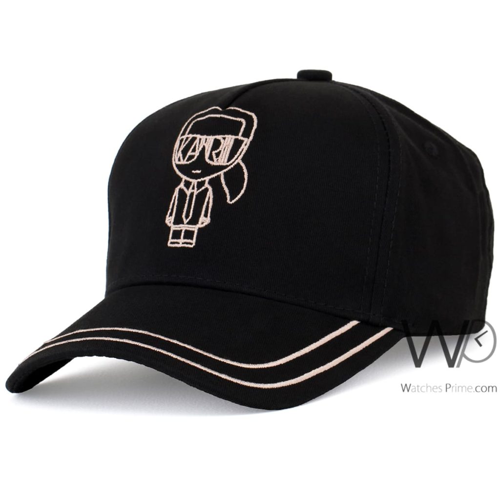 Karl Lagerfeld Black Cotton Men's Cap | Watches Prime
