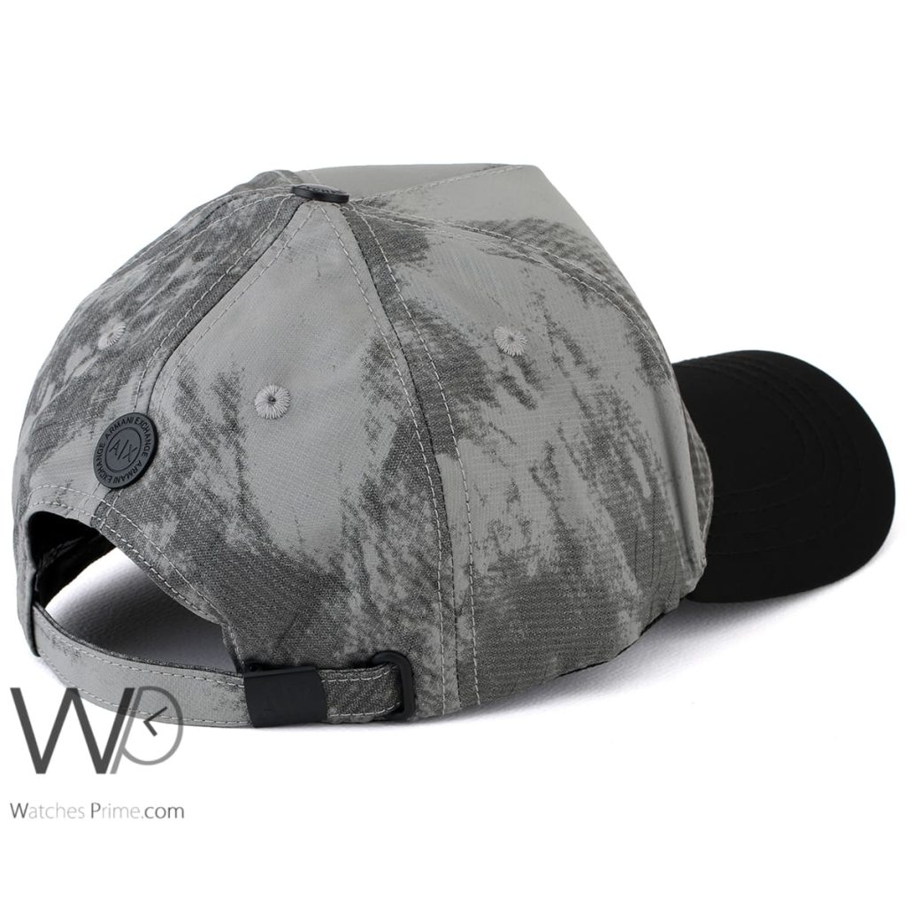 Armani Exchange AX Black Gray Cotton Men's Cap | Watches Prime