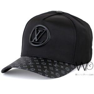 Black lv louis vuitton polyester mens baseball net cap