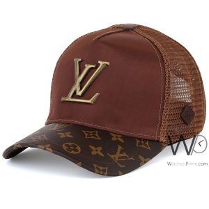Brown louis vuitton lv polyester mens baseball net cap