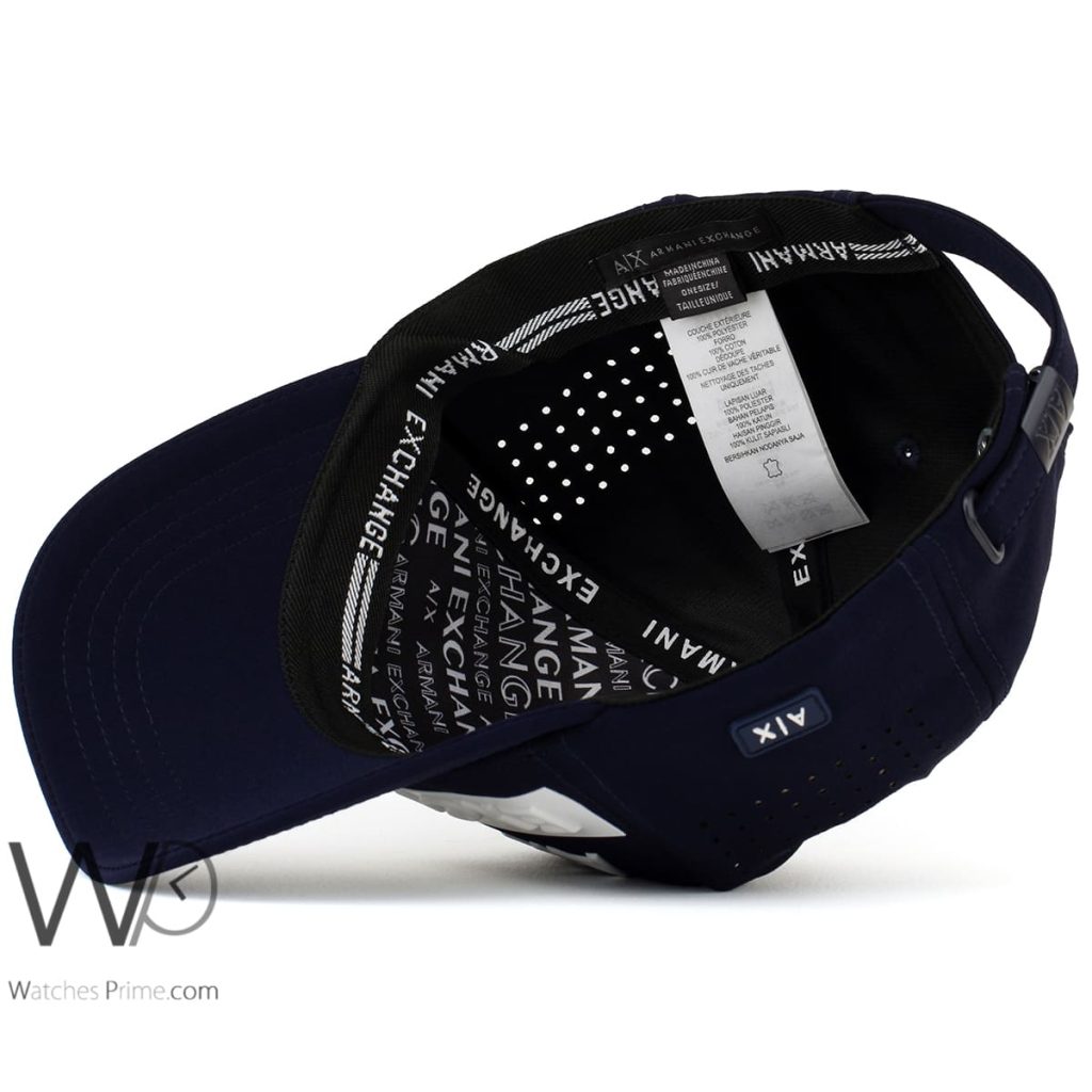 Armani Exchange AX Navy Blue Cotton Men's Cap | Watches Prime