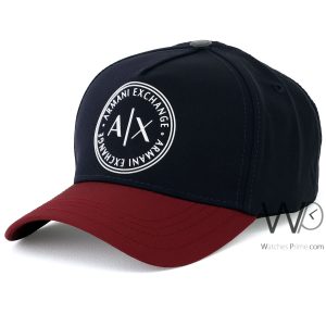 Navy blue red armani exchange ax mens baseball cap