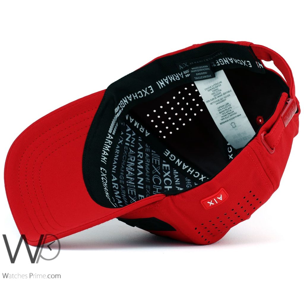 Armani Exchange AX Red Cotton Men's Cap | Watches Prime