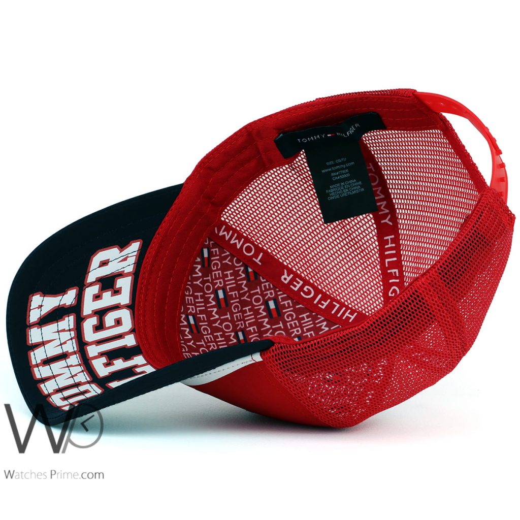 Tommy Hilfiger TH Red Cotton Men's Cap | Watches Prime