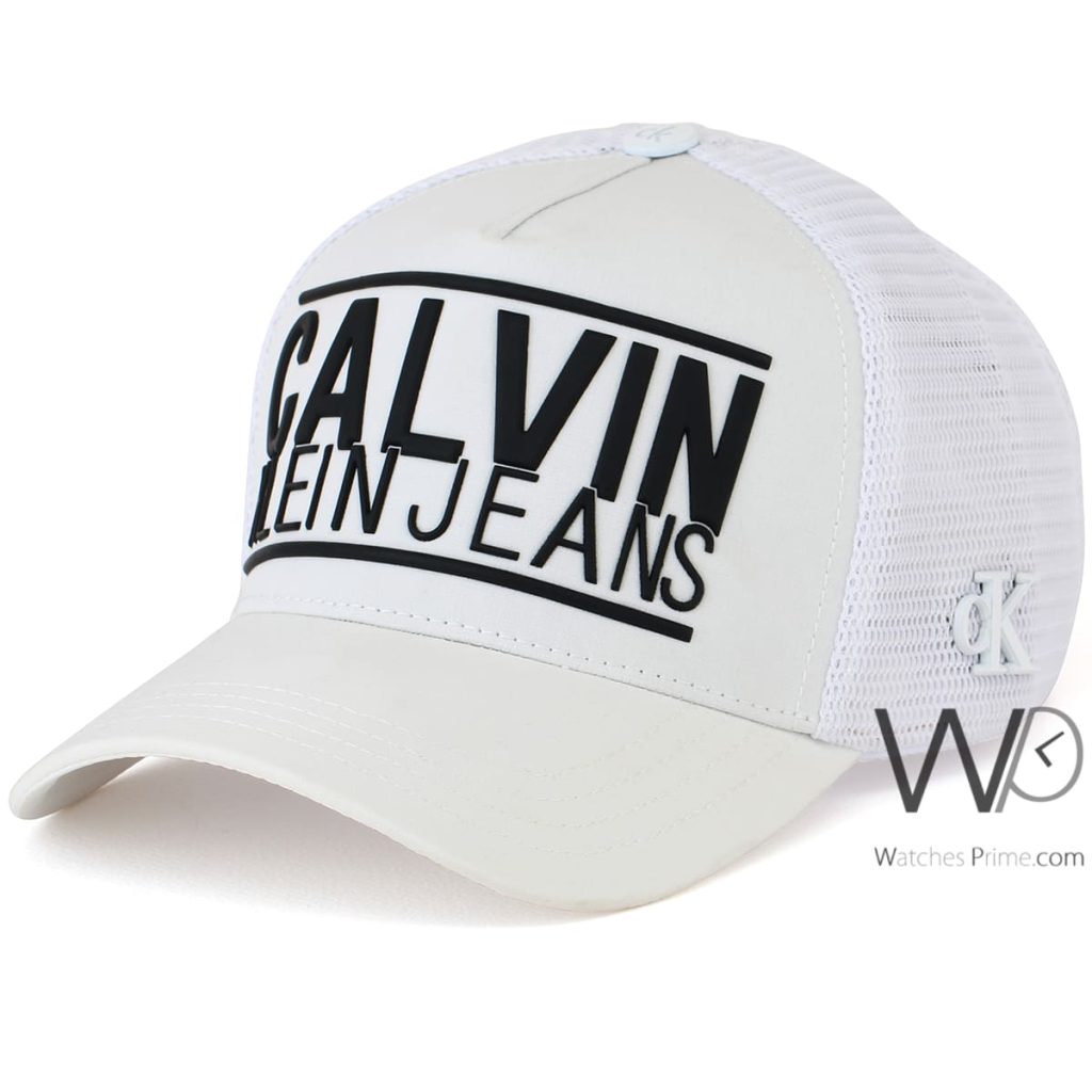 Calvin Klein CK White Cotton Men's Cap | Watches Prime