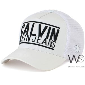 White calvin klein jeans ck mens baseball net cap