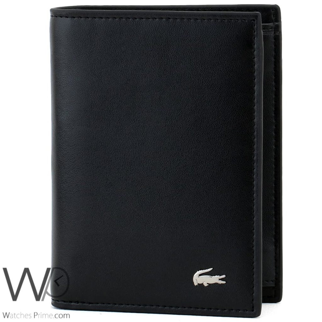 Black Lacoste Leather Long Men's Wallet | Watches Prime