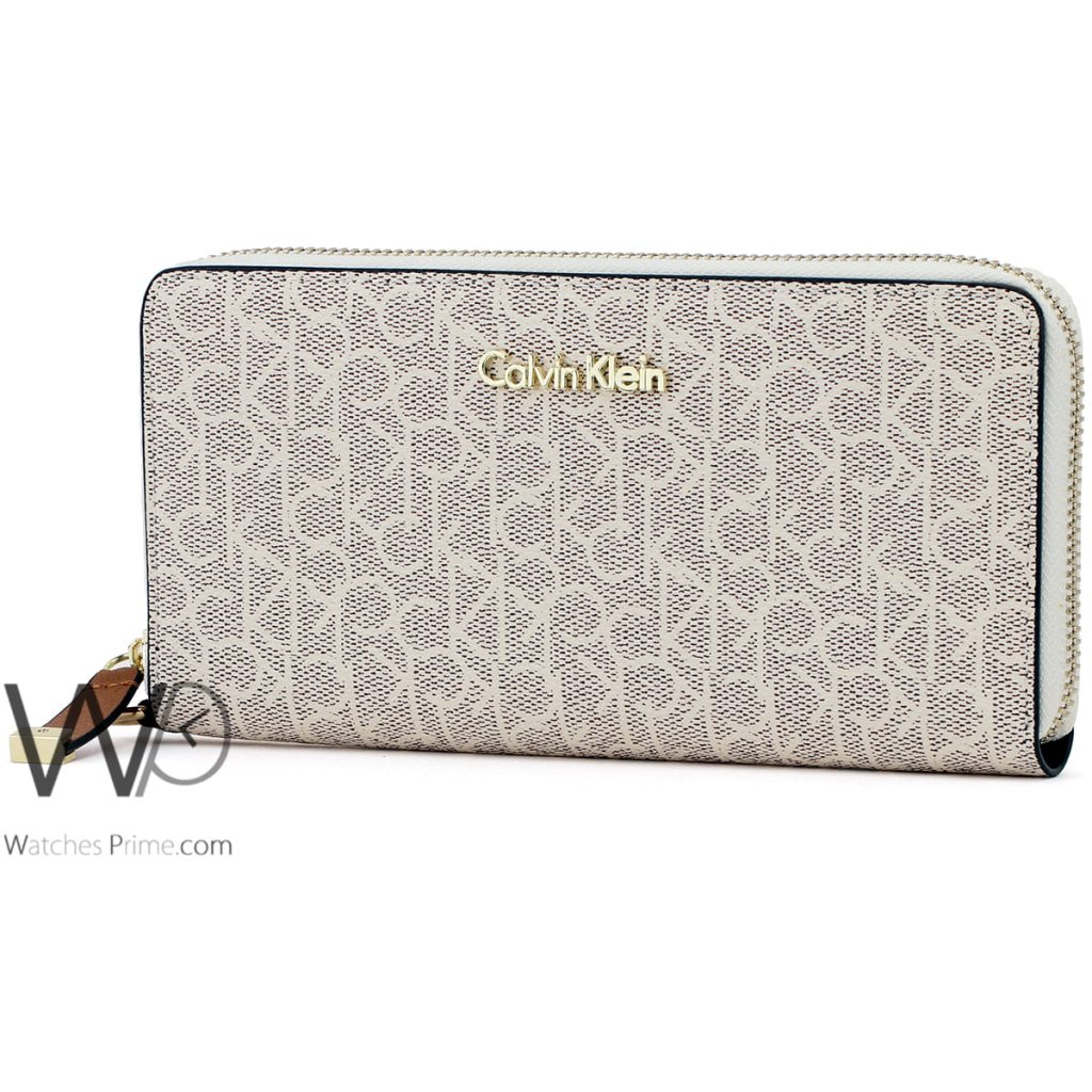 White Calvin Klein Leather Women's Wallet CK | Watches Prime