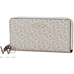 White calvin klein leather womens wallet ck