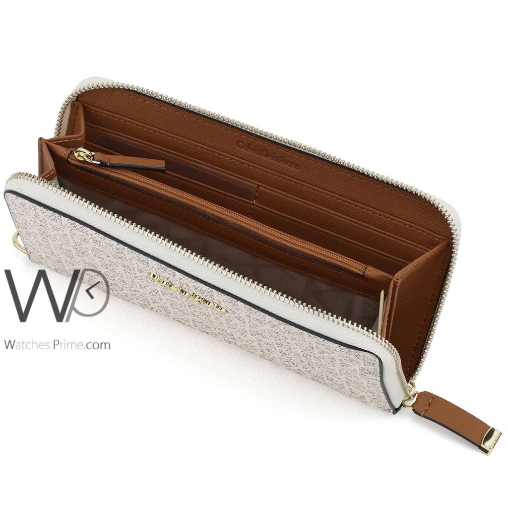 White Calvin Klein Leather Women's Wallet CK | Watches Prime
