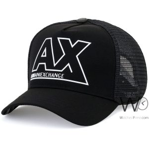 Armani exchange ax trucker cap black mesh hat