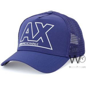 Armani exchange ax trucker cap blue mesh hat