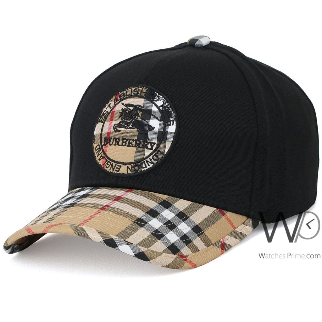 Burberry BT Motif Icon Stripe Black Cap | Watches Prime