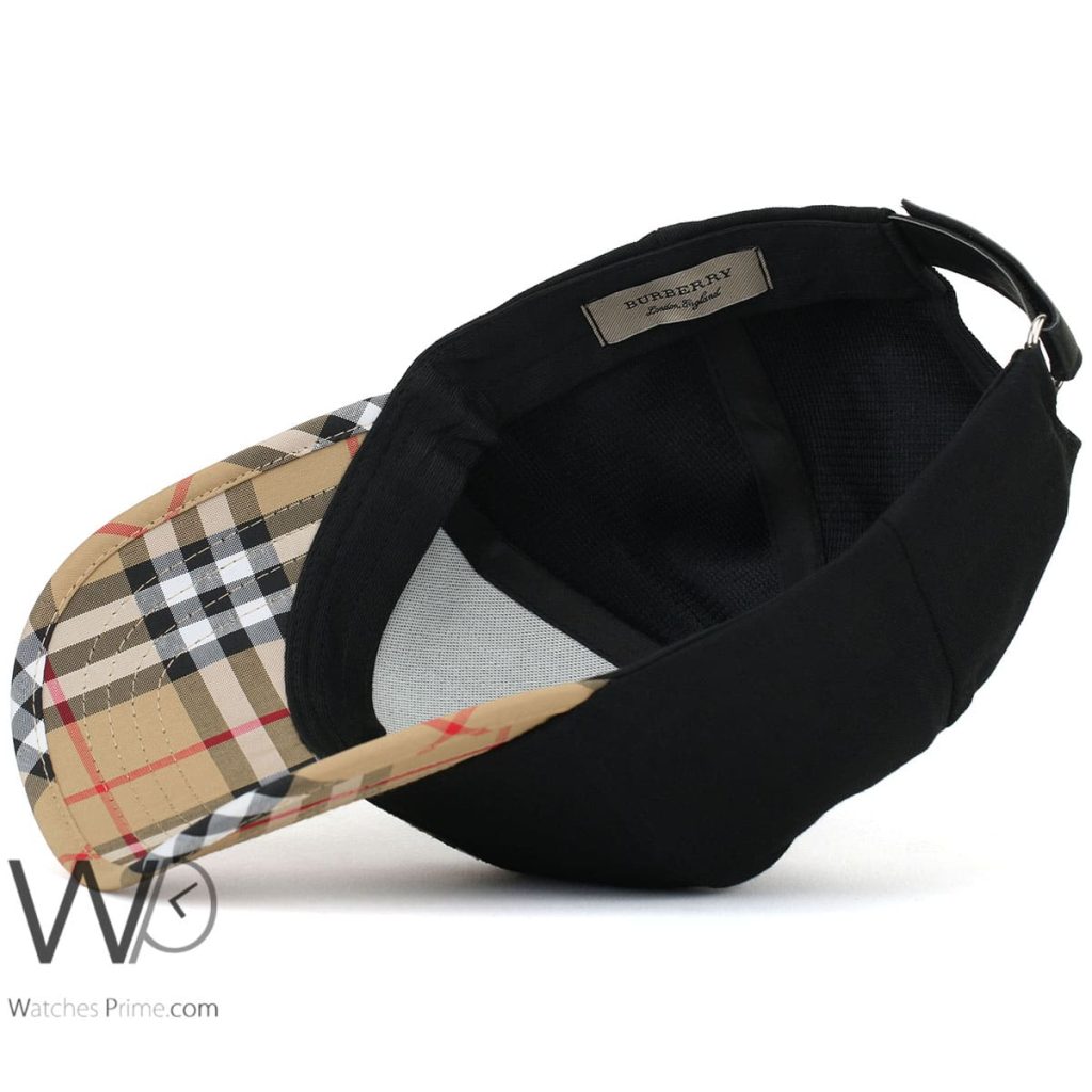 Burberry BT Motif Icon Stripe Black Cap | Watches Prime