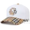 Burberry BT Motif Icon Stripe White Baseball Cap | Watches Prime