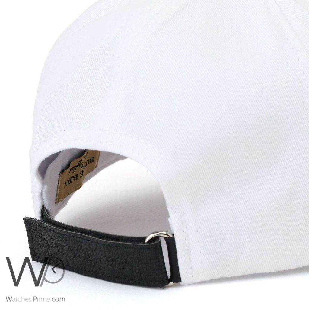 Burberry BT Motif Icon Stripe White Baseball Cap | Watches Prime
