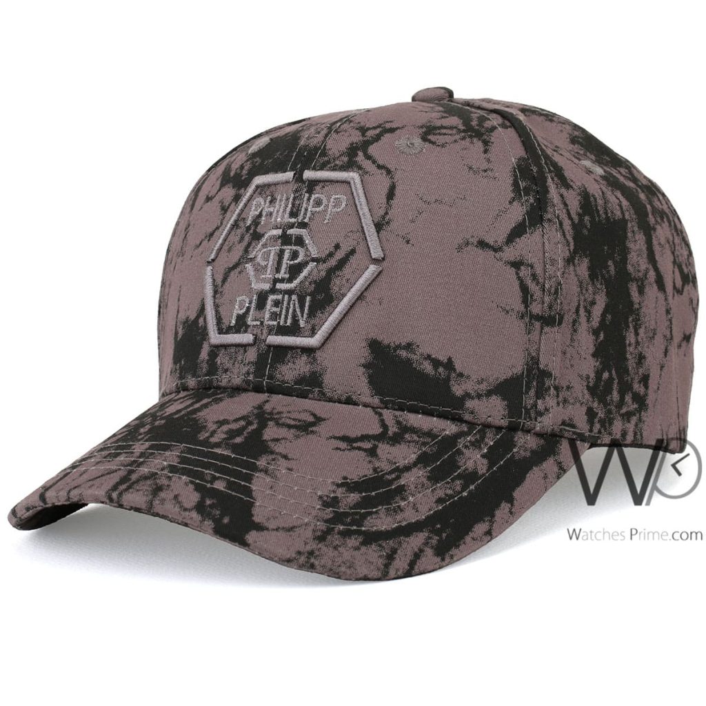 Philipp Plein PP Camouflaged Gray Baseball Cotton Cap | Watches Prime
