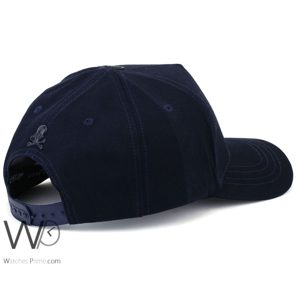 Philipp Plein PP Navy Blue Trucker Leather Cap | Watches Prime