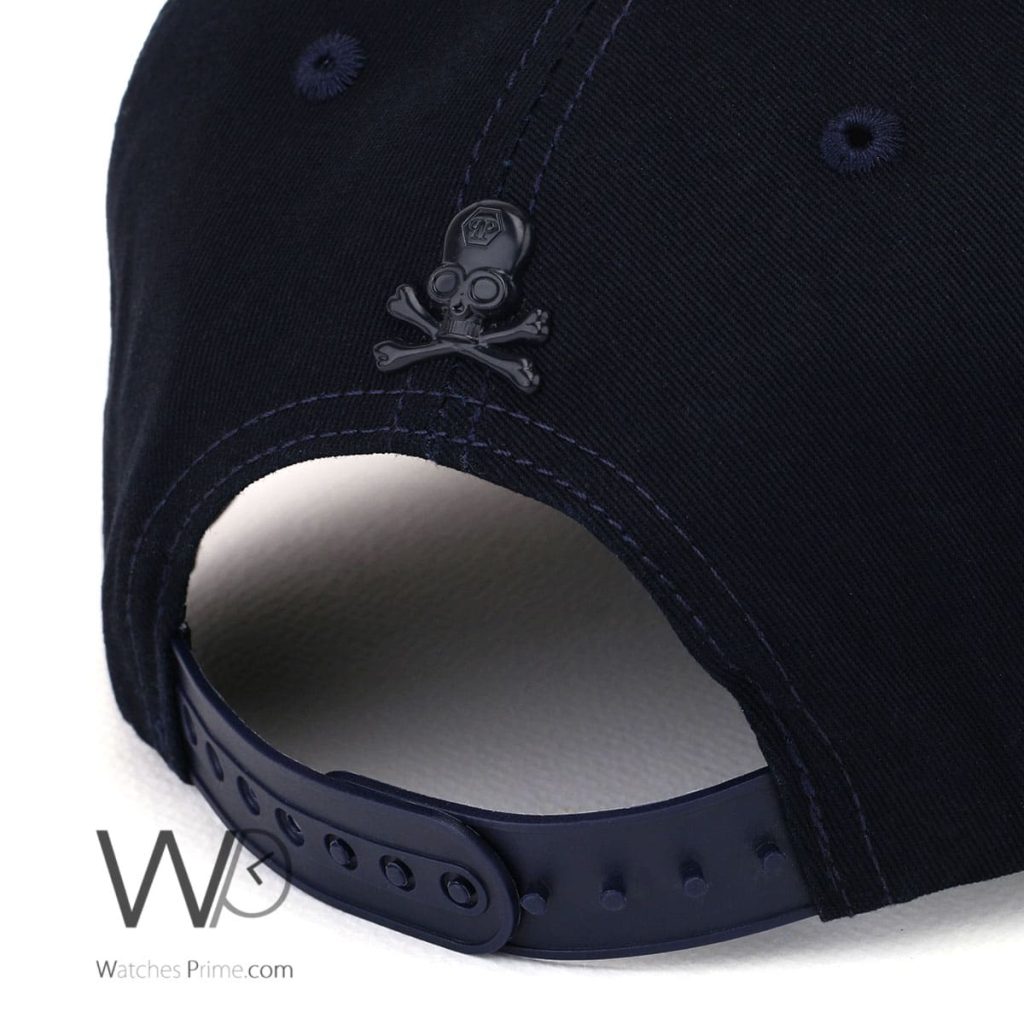 Philipp Plein PP Navy Blue Trucker Leather Cap | Watches Prime