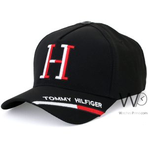 Baseball cap tommy hilfiger h black cotton hat